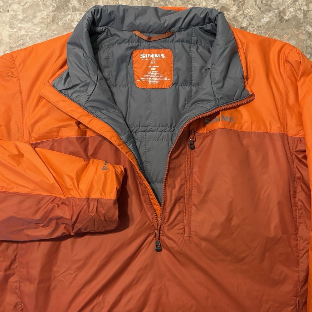 Simms Midstream Insulated Jacket Mens Large Orange High Vis Primaloft Fishing